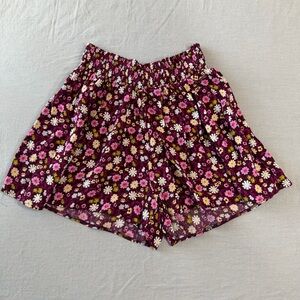 PINK Victoria's Secret Floral High Waist Shorts - Pink and Yellow